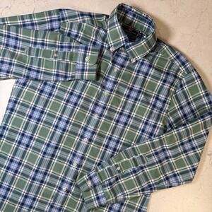 Vineyard Vines Performance Slim Fit Murray Shirt Mens Medium Blue Green Plaid